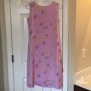 Lavender lined floral spring dress.